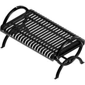 UltraSite® Durham Vertical Powdercoated Steel Slat Bench w/o Back Surface Mount 4'L Black 98-S4-BLK