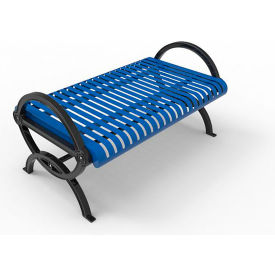 UltraSite® Durham Vertical Powdercoated Steel Slat Bench w/o Back Surface Mount 6'L Black 98-S6-BLK