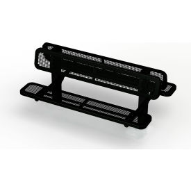 UltraSite® Double Sided Bench Perforated Seat In Ground Mount 6'L Black BLK-962S-P6-BLK