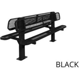 UltraSite® Double Sided Bench Perforated Seat Surface Mount 8'L Black BLK-962SM-P8-BLK