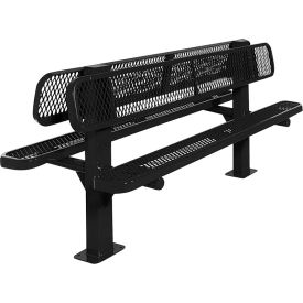 UltraSite® Double Sided Bench Diamond Seat Surface Mount 6'L Black BLK-962SM-V6-BLK