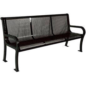 6' Lexington Bench Perforated Metal Black TBK954-P6BK