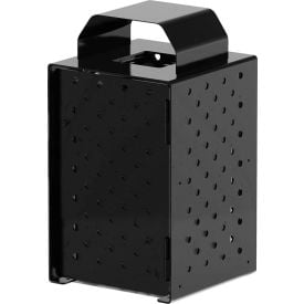 UltraSite® Pasadena Steel Outdoor Trash Can with Flat Top Lid 36 Gallon Capacity Black 16-P36FT