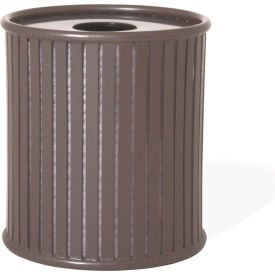 UltraSite® Augusta Steel Outdoor Trash Can with Flat Top Lid 36 Gallon Capacity Black AG-36FT