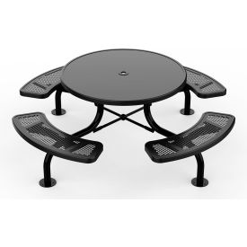 UltraSite® UltraCoat Round Picnic Table Span Leg Steel Black 46