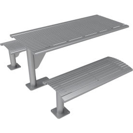 UltraSite® Phoenix 6' Cantilever Steel Table with Backless Benches Surface Mount Gray 65SM-HS6