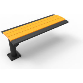 UltraSite® Phoenix 4' Cantilever Recycled Plastic Bench without Back In-Ground Mount Brown 66S-BRN4