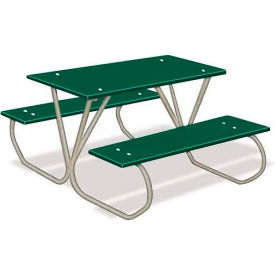 3' Preschool Polyethylene Picnic Table w/ Galvanized Frame Green 357