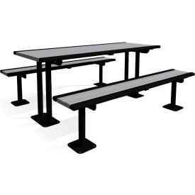 UltraSite® Richmond 6' Recycled Multi-Pedestal Picnic Table Surface Mount Brown 63SM-BRN6