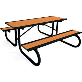 UltraSite® Richmond Rectangular Picnic Table Recycled Plastic Brown 72