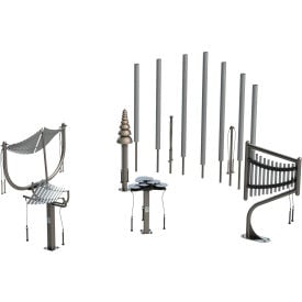 Freenotes Sculptural Steel Surface Mount Ensemble Collection Silver COL-SCP-SM-STL