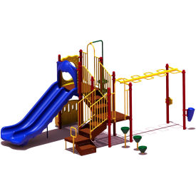 UPlay Today™ Maddie's Chase Commercial Playground Playset Playful (Red Yellow Blue) UPLAY-006-P