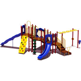 UPlay Today™ Slide Mountain Commercial Playground Playset Playful (Red Yellow Blue) UPLAY-015-P