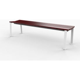 UltraSite® New Haven 4' Ash Wood Flat Bench without Back Brown P421-TMA4