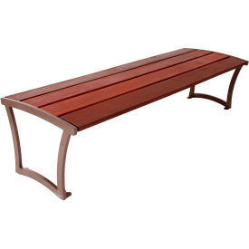 UltraSite® Madison 8' IPE Wood Flat Bench without Back Brown 72-I8