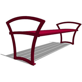 UltraSite® Madison 6' IPE Wood Flat Bench without Back & with Armrests Brown 73-I6