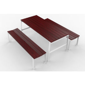 UltraSite® New Haven 4' Ash Wood Picnic Table Surface Mount Brown P422-TMA4