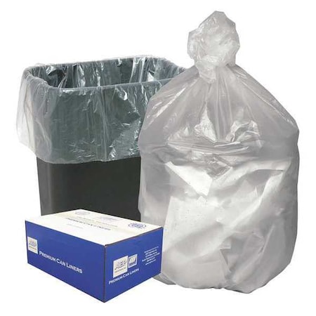 10 gal Trash Bags, 24 in x 24 in, Light-Duty, 8 microns, Natural MPN:WHD2408