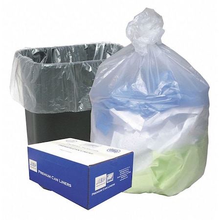 16 gal Trash Bags, 24 in x 33 in, Light-Duty, 8 microns, Natural MPN:WHD2431