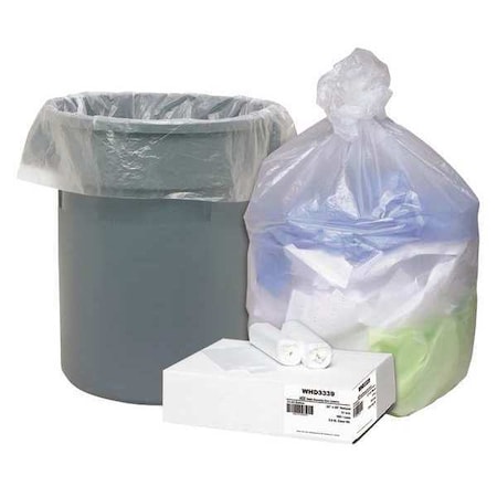 33 gal Trash Bags, 33 in x 40 in, Medium-Duty, 11 microns, Natural MPN:WHD3339