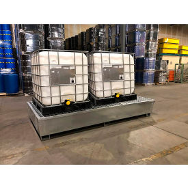 UltraTech Ultra-Steel Twin IBC Spill Pallet Silver 1183