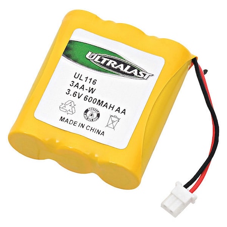 Battery 3.6 Volt Nickel Cadmium Ultralast Cordless Phone Battery MPN:3AA-W