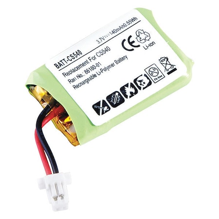 Battery - For Headset - Battery Rechargeable - 140 mAh - 3.7 V DC - 1-/ Pack MPN:BATT-CS540