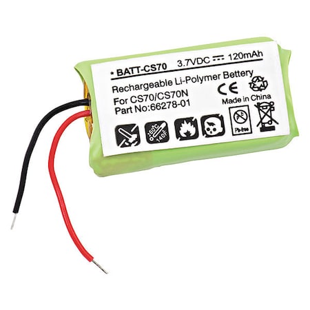 Battery - For Headset - Battery Rechargeable - 120 mAh - 3.7 V DC - 1-/ Pack MPN:BATT-CS70