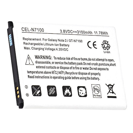 Dantona Battery - For Cell Phone - Battery Rechargeable - 3100 mAh - 3.8 V DC - 1-/ Pack MPN:CEL-N7100