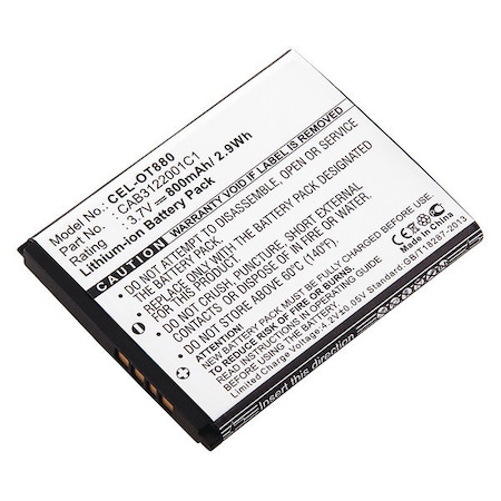 Battery 3.7 Volt Lithium Ion Ultralast Cellular Phone/Smart Phone Battery MPN:CEL-OT880