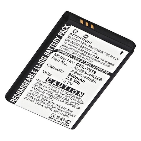 Battery - For Cell Phone - Battery Rechargeable - 800 mAh - 3.7 V DC - 1-/ Pack MPN:CEL-T619