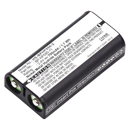 Battery - For Headset - Battery Rechargeable - 700 mAh - 2.4 V DC - 1-/ Pack MPN:HS-BPHP550-2