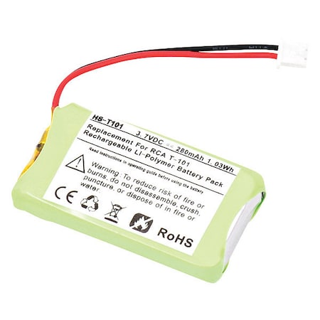 Battery 3.7 Volt Lithium Polymer Ultralast Headset Battery MPN:HS-T101