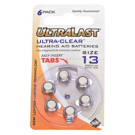 Battery 1.35 Volt Zinc Air Ultralast Hearing Aid Battery MPN:UL13HA