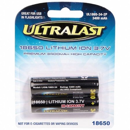 Rechargeable Battery, PK2 MPN:UL1865-34-2P