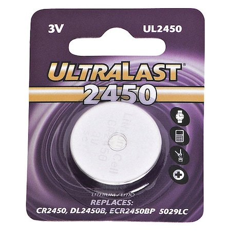 Dantona UL-2450 UltraLast Lithium Manganese Dioxide Button Cell Battery - For Multipurpose - 3 V DC MPN:UL2450