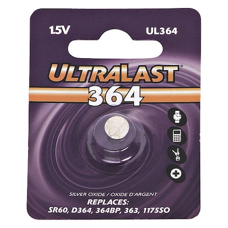 NABC UL-364 UltraLast Silver Oxide Watch Battery - Silver Oxide - 1.5V DC MPN:UL364