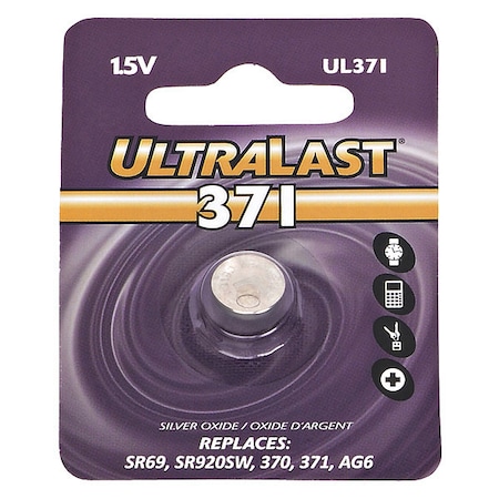 NABC UltraLast UL371Silver Oxide Coin Cell - Silver Oxide - 1.5V DC MPN:UL371