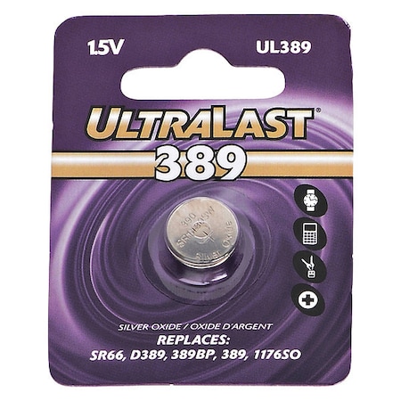 NABC UL-389 UltraLast Silver Oxide Watch Battery - Silver Oxide - 1.5V DC MPN:UL389