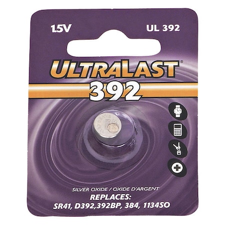 NABC UL-392 UltraLast Silver Oxide Watch Battery - Silver Oxide - 1.5V DC MPN:UL392
