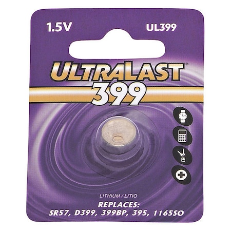 Battery 1.55 Volt Silver Oxide Ultralast Watch Battery MPN:UL399