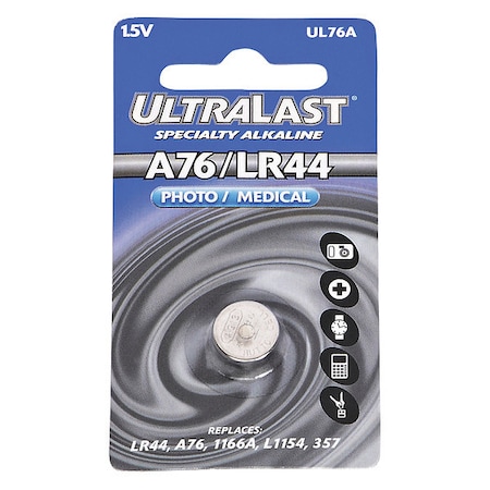 NABC UltraLast UL76A Alkaline Camera Battery - Proprietary - Alkaline - 1.5V DC MPN:UL76A