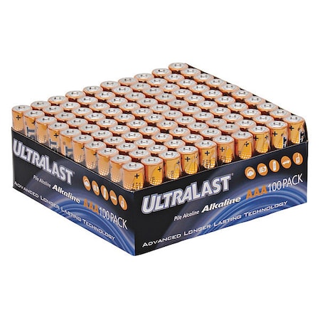 NABC UltraLast ULA100AAAB AAA Size Battery Bulk Value Pack - Alkaline - 1.5V DC MPN:ULA100AAAB