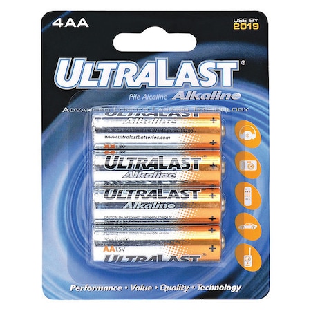 NABC UltraLast ULA4AA Alkaline General Purpose Battery - Alkaline - 1.5V DC MPN:ULA4AA