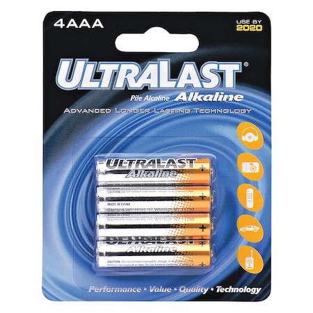 Dantona Battery - AAA - 1.5 V DC - 4-/ Pack MPN:ULA4AAA