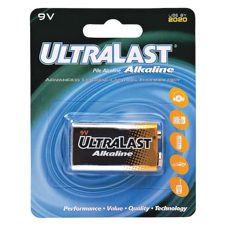 NABC ULA9V UltraLast Alkaline General Purpose Battery - Alkaline - 9V DC MPN:ULA9V