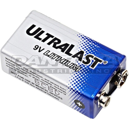 Battery 9 Volt Lithium Ultralast Lithium 9 Volt MPN:ULLTH9V