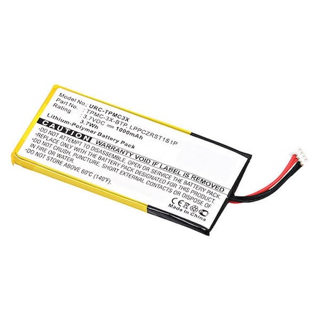 Dantona Battery - Battery Rechargeable - 1000 mAh - 3.7 V DC - 1-/ Pack MPN:URC-TPMC3X