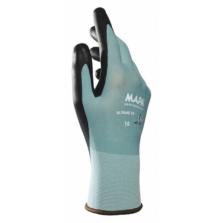 Coated Gloves, Polymer, Palm, Black/Green, 7 96 PK MPN:510