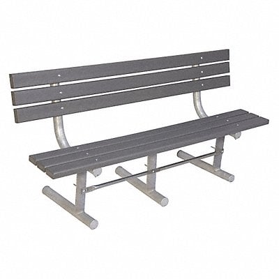 Outdoor Bench 72 in L Gry RCYCLD PLSTC MPN:940P-GRY6
